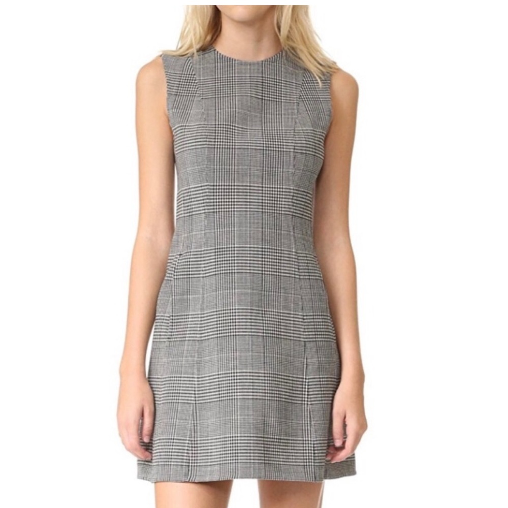 THEORY Helaina Virgin Wool Plaid Dress Size 4